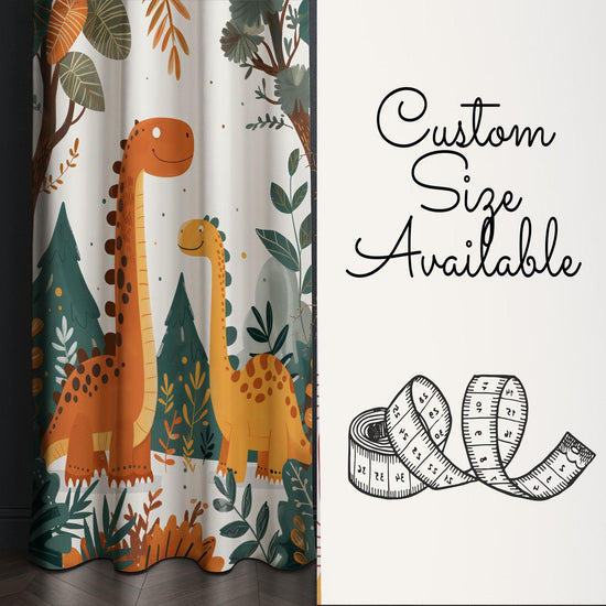 Dinosaur Kids Curtains & Gift Pillow Covers, Custom Dino Theme Nursery Drapes, Bedroom Window Treatment, Child Room Decor