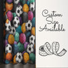 Colorful Balls Kids Curtains & Gift Pillow Covers, Custom Sports Ball Nursery Drapes, Child Bedroom Window Treatment Decor