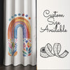 Colorful Rainbow Floral Flowers Kids Curtains & Gift Pillow Covers, Custom Nursery Drapes, Child Bedroom Window Treatment Decor