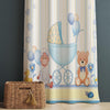 Nursery Curtains with Cute Blue Ship Lamb Bear Animals – Custom Kids Room Drapes, Boys Baby Room Decor with Gift Pillow Covers
