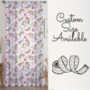 Sheer Unicorn Curtain for Girls Kids Room - Colorful Rainbow Floral Nursery Net Voile, Lightweight Machine Washable - Matching Accessories