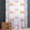 Sheer Cute Rainbow Curtain for Girls Kids Room – Bohemian Nursery Net Voile, Lightweight & Machine Washable - Matching Accessories