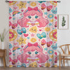 Sheer Cute Pink Princess Curtain for Girls Kids Room – Colorful Nursery Net Voile, Lightweight & Machine Washable - Matching Accessories