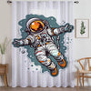 Astronaut Space Sheer Curtain for Kids Room –Boys Nursery Net Voile, Lightweight & Machine Washable - Matching Accessories