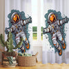 Astronaut Space Sheer Curtain for Kids Room –Boys Nursery Net Voile, Lightweight & Machine Washable - Matching Accessories