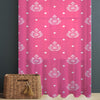 Pink White Damask Sheer Curtain for Kids Room –Girls Nursery Net Voile, Lightweight & Machine Washable - Matching Accessories