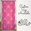 Pink White Damask Sheer Curtain for Kids Room –Girls Nursery Net Voile, Lightweight & Machine Washable - Matching Accessories