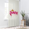 Pink White Princess Writen Sheer Curtain for Kids Room –Girls Nursery Net Voile, Lightweight & Machine Washable - Matching Accessories
