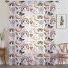 Bohemian Rainbow Hearts Sheer Curtain for Kids Room –Baby Nursery Net Voile, Lightweight & Machine Washable - Matching Accessories