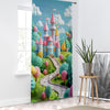Colorful Castle Sheer Curtain for Girls Room, Lightweight Candy Town Nursery Net Voile, Kids Room Window Drapes, Machine Washable