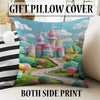 Colorful Castle Sheer Curtain for Girls Room, Lightweight Candy Town Nursery Net Voile, Kids Room Window Drapes, Machine Washable