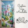 Colorful Castle Sheer Curtain for Girls Room, Lightweight Candy Town Nursery Net Voile, Kids Room Window Drapes, Machine Washable