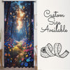 Colorful Flowers Woodland Path Sheer Curtain for Girls Room, Lightweight Floral Nursery Net Voile, Kids Room Window Drapes, Machine Washable