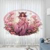 Fairy Princess Flowers Pink Sheer Curtain for Girls Room, Lightweight Floral Nursery Net Voile, Kids Room Window Drapes, Machine Washable