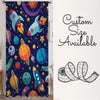 Galaxy Rocket Planets Sheer Curtain for Kids Room, Lightweight Space Stars Nursery Net Voile, Kids Room Window Drapes, Machine Washable