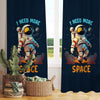 Astronaut Sheer Curtain for Kids Room, Lightweight Space Nursery Net Voile, Kids Room Window Drapes, Machine Washable