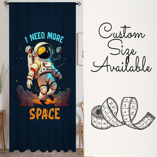 Astronaut Sheer Curtain for Kids Room, Lightweight Space Nursery Net Voile, Kids Room Window Drapes, Machine Washable