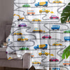 Construction Equipment Sheer Curtain for Kids Room, Lightweight Road Car Nursery Net Voile, Kids Room Window Drapes, Machine Washable