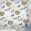 I love you Sheer Curtain for Kids Room, Lightweight Hearts Nursery Net Voile, Kids Room Window Drapes, Machine Washable