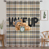 Sleepy Cute Bear Sheer Curtain for Kids Room, Lightweight  Nursery Net Voile, Kids Room Window Drapes, Machine Washable