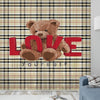 Cute Bear Sheer Curtain for Kids Room, Lightweight  Love Hearts Nursery Net Voile, Kids Room Window Drapes, Machine Washable