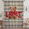 Cute Bear Sheer Curtain for Kids Room, Lightweight  Love Hearts Nursery Net Voile, Kids Room Window Drapes, Machine Washable