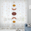 Boho Moons Sheer Curtain for Kids Room, Lightweight Polka Dots Nursery Net Voile, Kids Room Window Drapes, Machine Washable