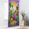 Colorful Dinosaur Forest Sheer Curtain for Kids Room, Lightweight Jurassic Theme Nursery Net Voile, Kids Room Window Drapes