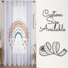 Boho Hearts Rainbow Sheer Curtain for Kids Room, Lightweight Pastel Color Baby Nursery Net Voile, Kids Room Window Drapes