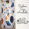 Space Galaxy Planet Stars Sheer Curtain for Kids Room, Lightweight Spaceship Rocket Nursery Net Voile, Kids Room Window Drapes