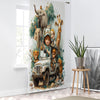 Safari Woodland Animals Sheer Curtain for Kids Room, Lightweight Giraffe Elephants Leon Nursery Net Voile, Kids Room Window Drapes