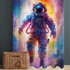 Astronaut Sheer Curtain for Kids Room, Lightweight Colorful Space Nursery Net Voile, Kids Room Window Drapes