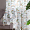 Moon Rainbow Sheer Curtain for Kids Room, Lightweight Boho Floral Nursery Net Voile, Baby Room Window Drapes