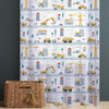 Construction Equipment Sheer Curtain for Kids Room, Lightweight Crane Truck Tractor Bulldozer Nursery Net Voile, Baby Room Window Drapes