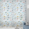 Colorful Cars on Road Sheer Curtain for Kids Room, Lightweight Cute Town Road Map Nursery Net Voile, Baby Room Window Drapes,