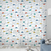 Colorful Cars on Road Sheer Curtain for Kids Room, Lightweight Cute Road Map Nursery Net Voile, Baby Room Window Drapes,