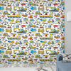 Construction Machines  Sheer Curtain for Kids Room, Lightweight Work Vehicles Truck Bulldozer Nursery Net Voile, Baby Room Window Drapes,