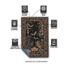 Dark Academia Mystic Bat Rug Woodland Gothic Area Rug | Enchanted Forest Bat Lover Nature Rug Dark Cottagecore Decor, Funky Moody Rug