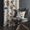 kids room curtains, mushroom theme decor, forest animal decor, custom size drapes, kids room ideas, nursery window decor, snail print curtains, nursery curtains, mushroom curtains, woodland drapes