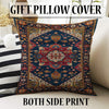 Colorful oriental chenille rug with antique frame border, rich floral motifs in deep blue, red, and gold tones, washable and non-slip backing.