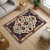 vintage rug, floral carpet, oriental border, victorian style, chenille rug, washable rug, classic decor, living room rug, bedroom carpet, tapestry rug, antique style, red floral rug, elegant carpet