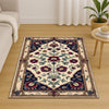 vintage rug, floral carpet, oriental border, victorian style, chenille rug, washable rug, classic decor, living room rug, bedroom carpet, tapestry rug, antique style, red floral rug, elegant carpet