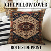 Bohemian Floral Medallion Rug - Washable Chenille Carpet with Oriental Border - Vintage Style Non-Slip Area Rug for Living Room