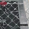 Greek Key Bathroom Rug, Gray Black White Non Slip Bath Mat, Quick Dry Washable Geometric Modern Toilet Mat Decor